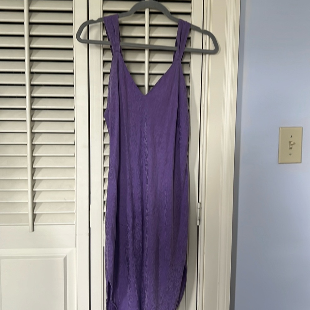 Vintage Lavender Silk Dress L